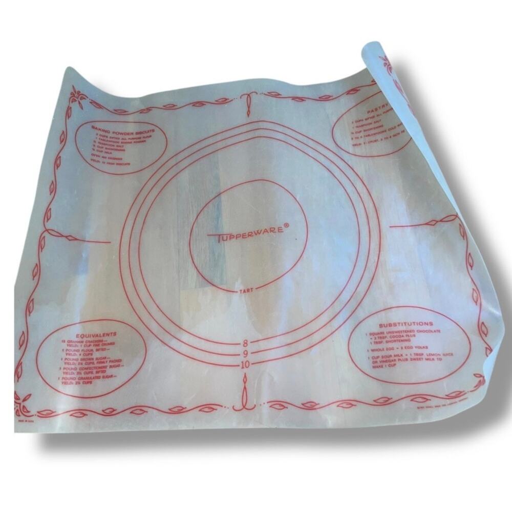 Tupperware Cooking Pastry Baking Mat Sheet 18" x 22" Rexall 1965 USA Vintage